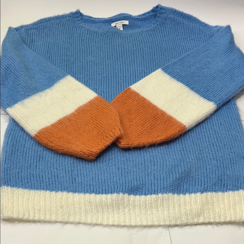 Nine West Women's Soft Blue Crew Neck Sweater - Picture 13 of 16